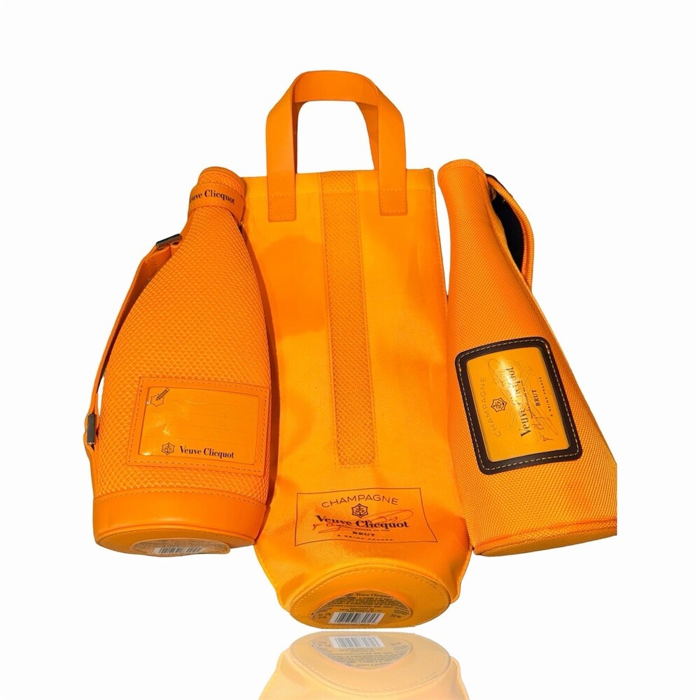 Veuve Clicquot Champagne Bottle Cooler Sleeve Orange Insulated Zip Handle